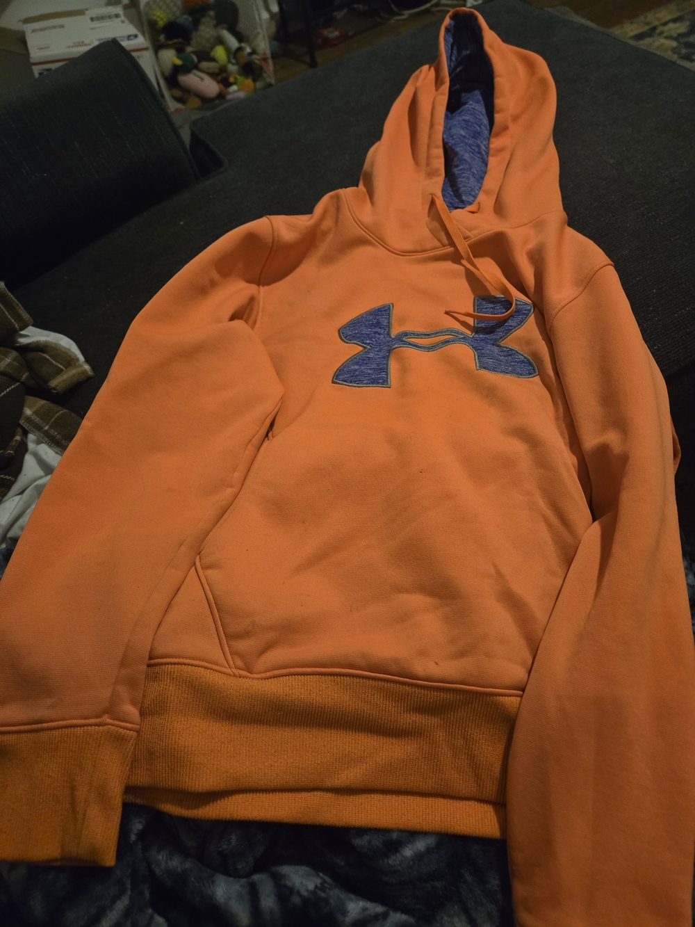 Under Armour Orange Hoodie with Navy Logo